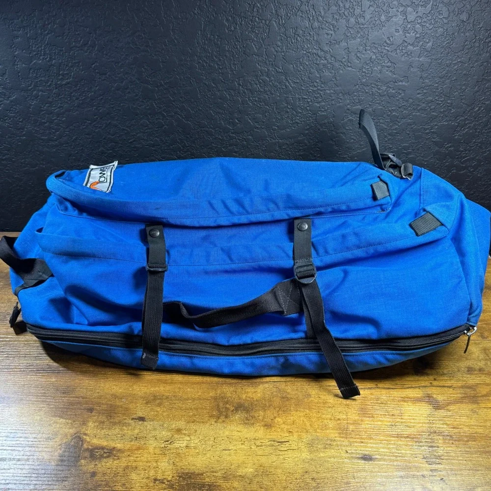 Lowe Alpine Systems Vintage Blue Nylon Convertible Backpack Duffel Bag Large